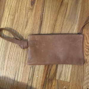Able tan/brown wrist bag
